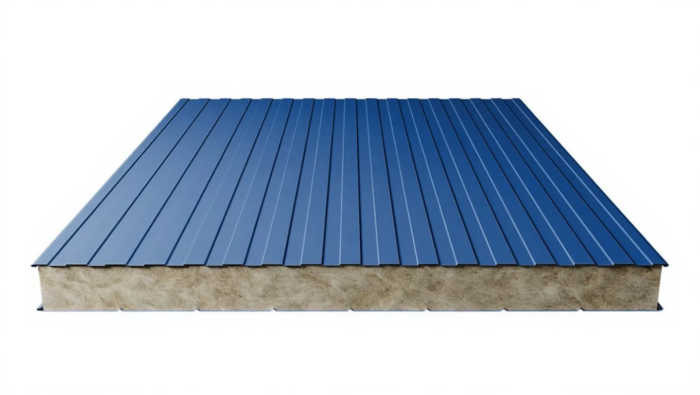 Стеновая сэндвич-панель с минватой 50 мм цвет RAL (полиэстер) верх 0,7 мм / низ 0,45 мм (ширина 1200 мм)